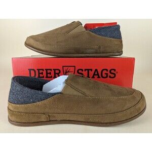 Deer Stags Slipperooz Campo Slippers Mens 7 M Brown Moccasin Slip On Shoes NWB